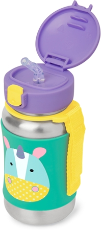 Skip Hop Zoo Straw Bottle bouteille d’eau en acier inoxydable avec paille