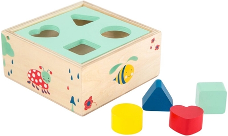 Small foot Shape-Fitting Cube Forest atividades para encaixar peças de madeira