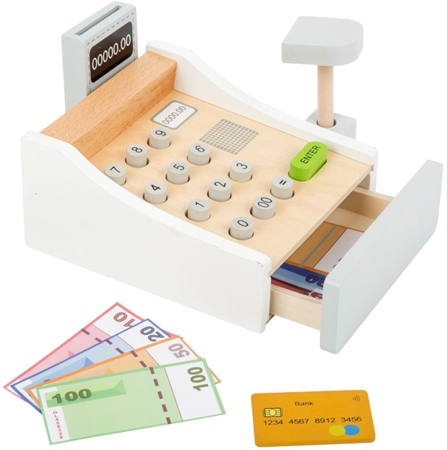 Small foot Wooden Toy Cash Register White hračka ze dřeva