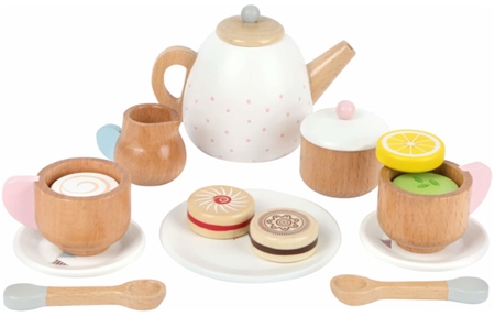Small foot Wooden Tea Set with Cookies sada hraček ze dřeva