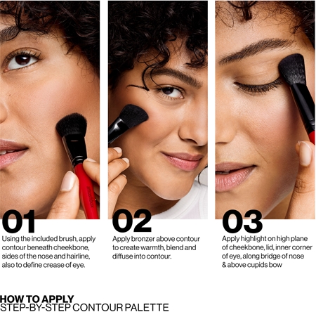 Smashbox Step By Step Contour Kit paleta para contorno de rosto com pincel