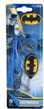 SmileGuard Batman cepillo de dientes para niños con tapa de viaje y llavero  suave 