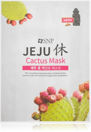 SNP Jeju Cactus Máscara em folha com efeito hidratante com efeito nutritivo