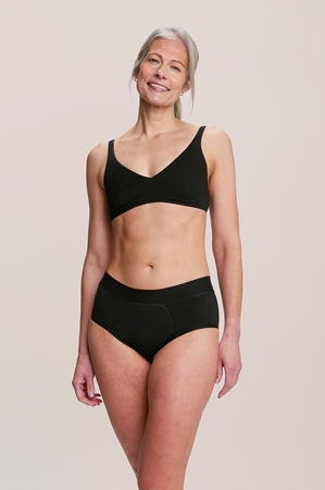 Snuggs Incontinence Recycled Nylon Super Heavy Black wasbaar incontinentie-ondergoed