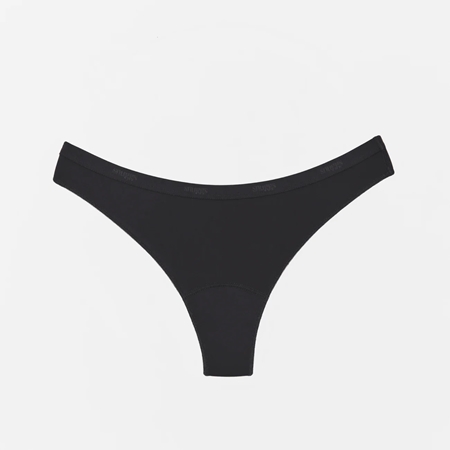 Snuggs Period Underwear Brazilian: Light Flow Black менструални бикини от плат за слаба менструация