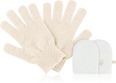 So Eco Exfoliating Gloves and Facial Buffing Pads setti kylpyyn