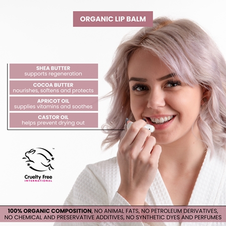 Soaphoria Lip Care Romantic Rose růžový organický balzám na rty