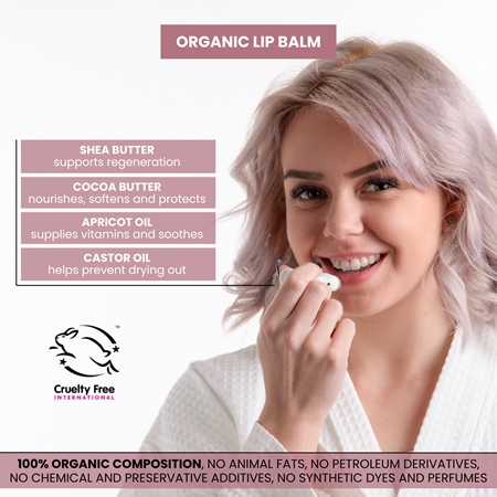 Soaphoria Lip Care Romantic Rose růžový organický balzám na rty