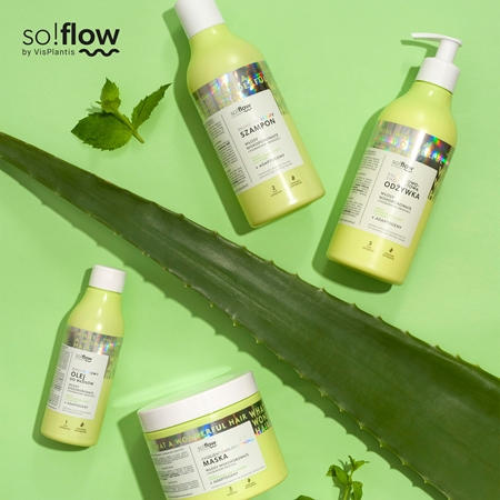 so!flow Low Porosity Hair Humectant Shampoo valomasis šampūnas apimtį praradusiems plaukams