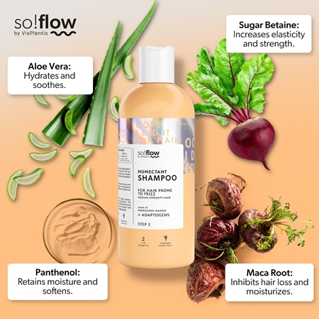 so!flow Medium Porosity Hair Humectant Shampoo Udglattende shampoo Til at behandle kruset hår