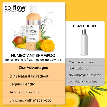 so!flow Medium Porosity Hair Humectant Shampoo Udglattende shampoo Til at behandle kruset hår