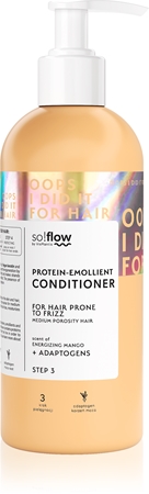 so!flow Medium Porosity Hair Protein-Emollient Conditioner moisturising and smoothing conditioner to treat frizz