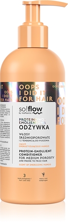 so!flow Medium Porosity Hair Protein-Emollient Conditioner Moisturising and Smoothing Conditioner to treat frizz