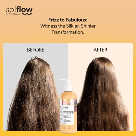 so!flow Medium Porosity Hair Protein-Emollient Conditioner après-shampoing hydratant et lissant anti-frisottis