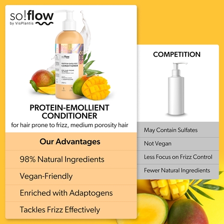 so!flow Medium Porosity Hair Protein-Emollient Conditioner après-shampoing hydratant et lissant anti-frisottis