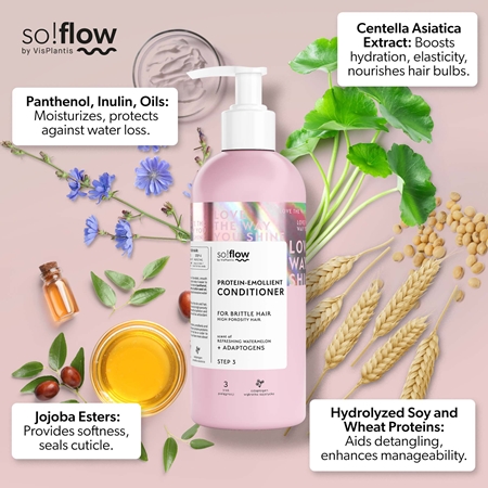 so!flow High Porosity Hair Protein-Emollient Conditioner Stärkande balsam For bräckligt och stressat hår