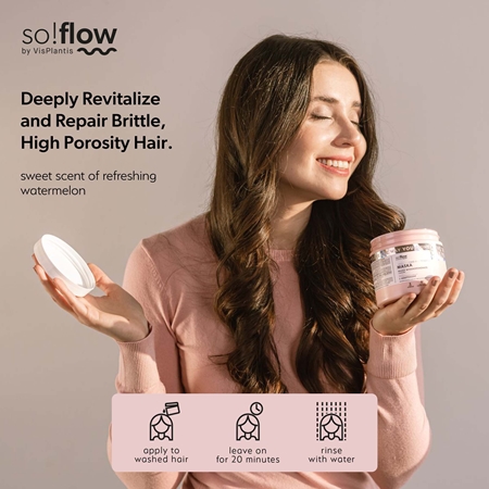 so!flow High Porosity Hair Protein-Emollient Mask stiprinamoji kaukė lūžinėjantiems ir nualintiems plaukams
