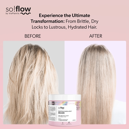 so!flow High Porosity Hair Protein-Emollient Mask stiprinamoji kaukė lūžinėjantiems ir nualintiems plaukams