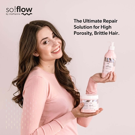 so!flow High Porosity Hair Protein-Emollient Mask stiprinamoji kaukė lūžinėjantiems ir nualintiems plaukams