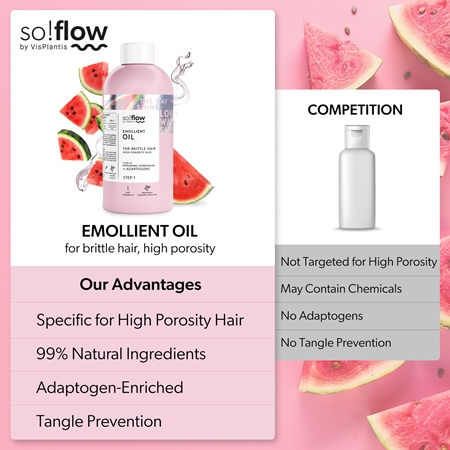so!flow High Porosity Hair Emollient Oil Fuktgivande olja For bräckligt och stressat hår