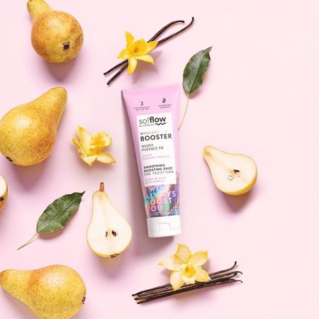 so!flow Frizzy and Dry Hair Smoothing Boosting Shot Mjukgörande serum För att behandla krull