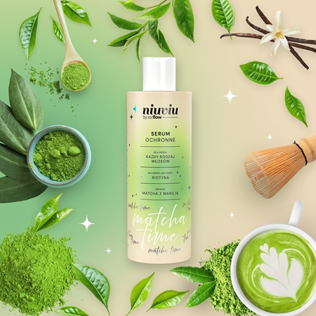 so!flow Matcha Time Protective Hair Serum Fortifying Serum for weak, stressed hair