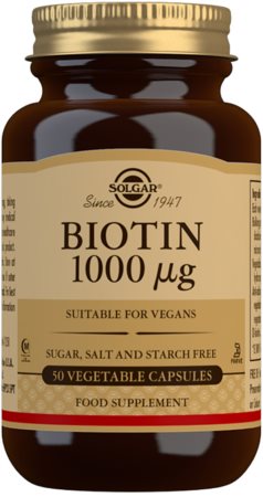 Solgar Biotin 1000 mcg kapsuly pre krásne vlasy, pleť a nechty