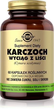 Solgar Karczoch Wyciąg z Liści kapsułki na wsparcie trawienia
