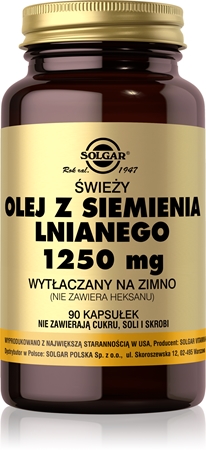 Solgar Olej z Siemienia lnianego 1250 mg kapsułki do utrzymania prawidłowego poziomu cholesterolu