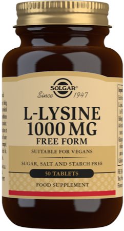 Solgar L-Lysine 1000 mg wspomaganie przyrostu masy mięśniowej