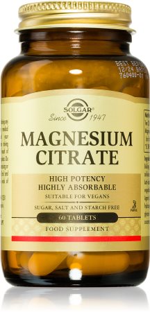 Solgar Magnesium Citrate tablety pro normální funkci imunitního systému, stav kostí, zubů a činnost svalů