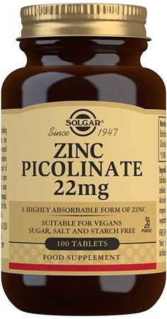 Solgar Zinc Picolinate 22 mg tabletki na piękne włosy, skórę i paznokcie