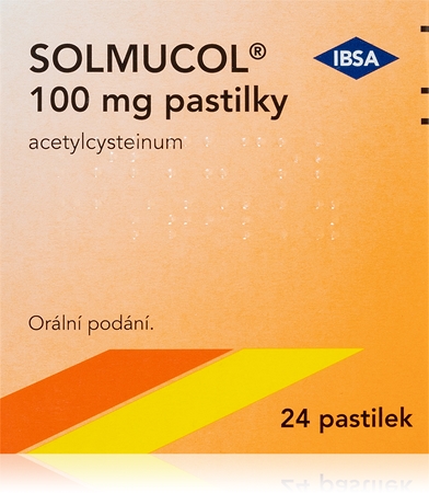 Solmucol Solmucol 100mg pastilky k odkašlávání a rozpouštění hlenu při onemocněních dýchacích cest