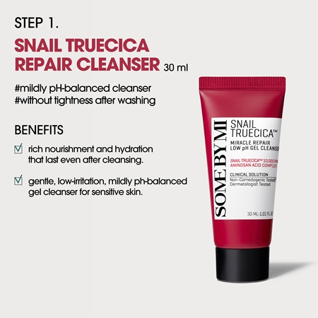 Some By Mi Snail Truecica Miracle Repair Starter Kit Gift Set for sensitive acne-prone skin