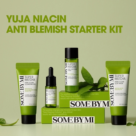 Some By Mi Super Matcha Pore Care Starter Kit Gift Set to tighten pores and mattify the skin