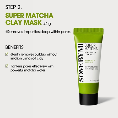 Some By Mi Super Matcha Pore Care Starter Kit Gift Set to tighten pores and mattify the skin