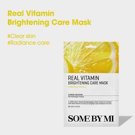 Some By Mi Clinical Solution Vitamin Brightening Care Mask Brightening Face Sheet Mask with antioxidant effect