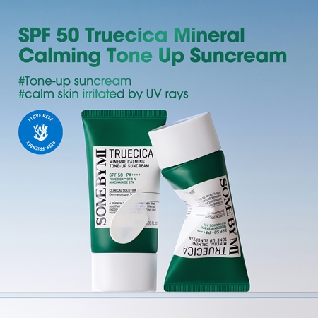 Some By Mi Truecica Mineral Calming Tone-up Suncream crème protectrice apaisante SPF 50+