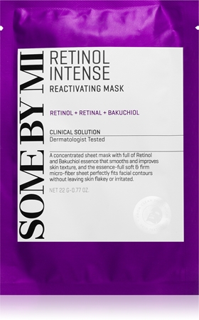 Some By Mi Retinol Intense Reactivating Mask mască textilă cu efect antirid pentru ten matur