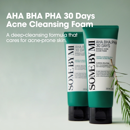 Some By Mi AHA∙BHA∙PHA 30 Days Miracle Acne Clear Foam deep-cleansing mousse for problem skin, acne