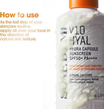 Some By Mi V10 Hyal Hydra Capsule Sunscreen Protective Cream for Sensitive and Intolerant Skin SPF 50+