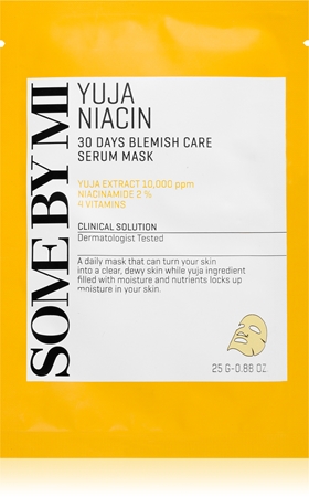 Some By Mi Yuja Niacin Blemish Care rozjasňující plátýnková maska pro mastnou a problematickou pleť