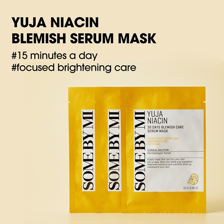 Some By Mi Yuja Niacin Blemish Care Serum Mask Brightening Face Sheet Mask for oily and problem skin