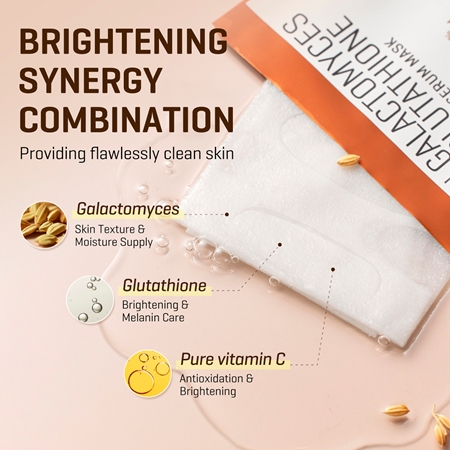 Some By Mi Galactomyces Glutathione Glow Serum Mask Máscara em folha com efeito iluminador para pele seca e sensível