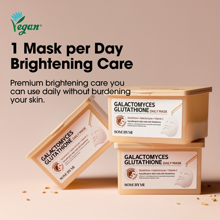 Some By Mi Galactomyces Glutathione Daily Mask Pack Máscara em folha com efeito iluminador embalagem grande