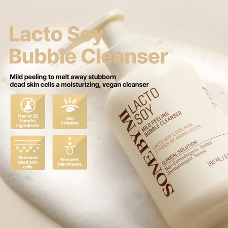 Some By Mi Lacto Soy Mild Bubble Peeling Cleanser Gentle Facial Scrub for sensitive skin