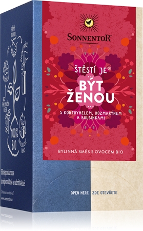 SONNENTOR Štěstí je® být ženou BIO bylinný čaj s ovocem dvoukomorový sáček