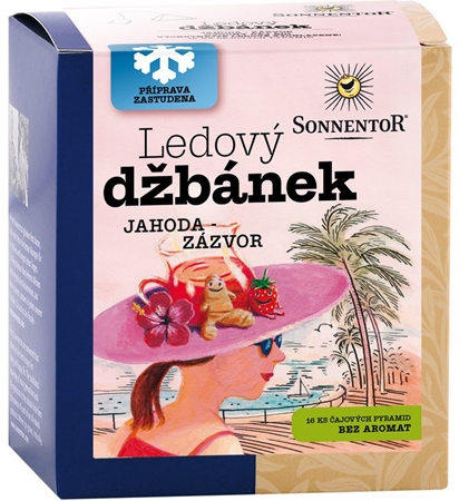 SONNENTOR Ledový džbánek jahoda – zázvor ledový čaj v BIO kvalitě