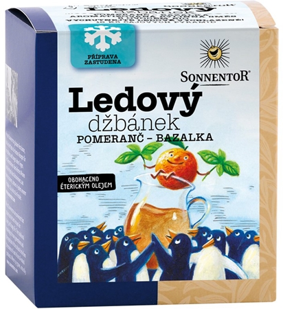 SONNENTOR Ledový džbánek pomeranč – bazalka ledový čaj v BIO kvalitě