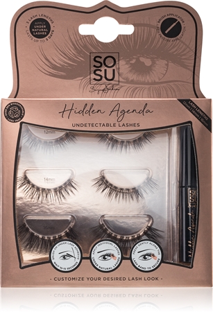 SOSU Cosmetics Hidden Agenda Undetectable Lashes trsové nalepovací řasy bez uzlíku s lepidlem
